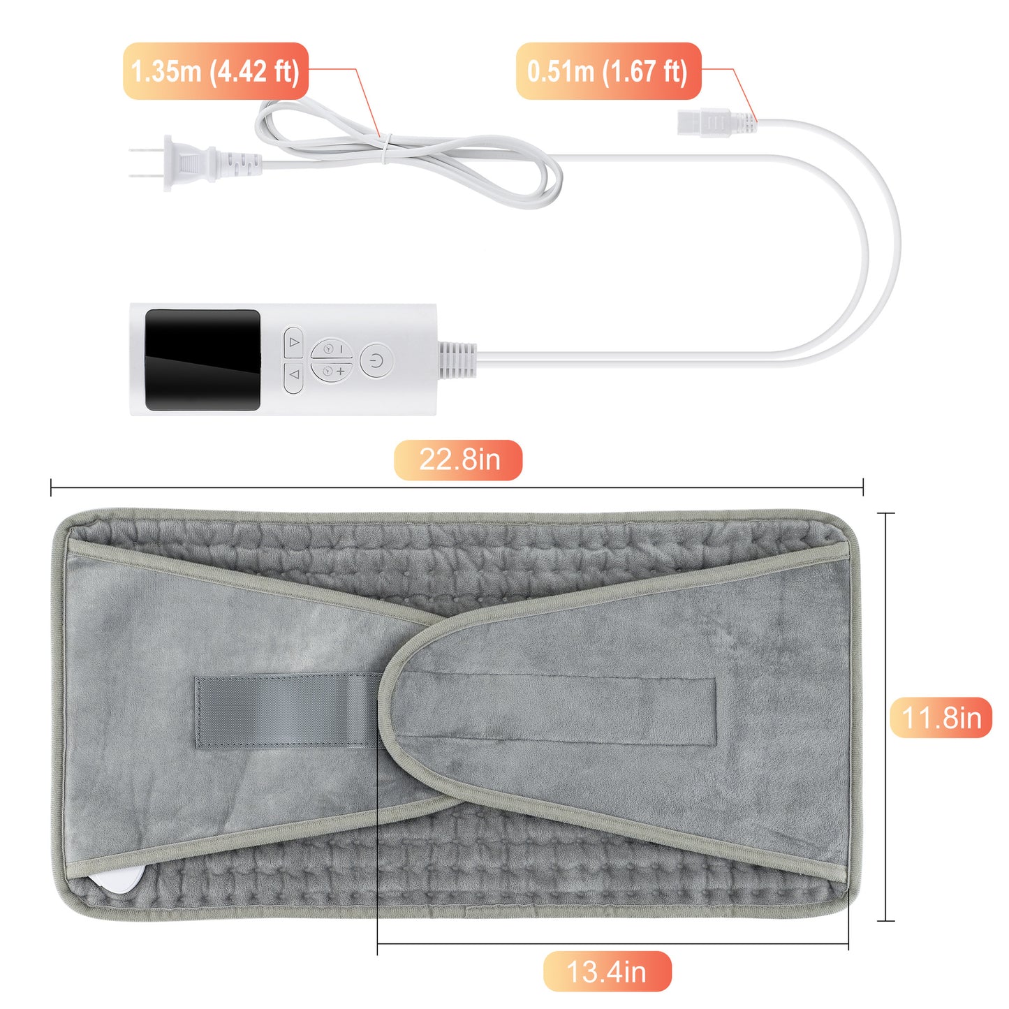 Adjustable Heating Waist Support Belt with Controller