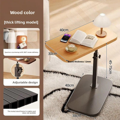 Adjustable Height Bedside Table with Flip Top