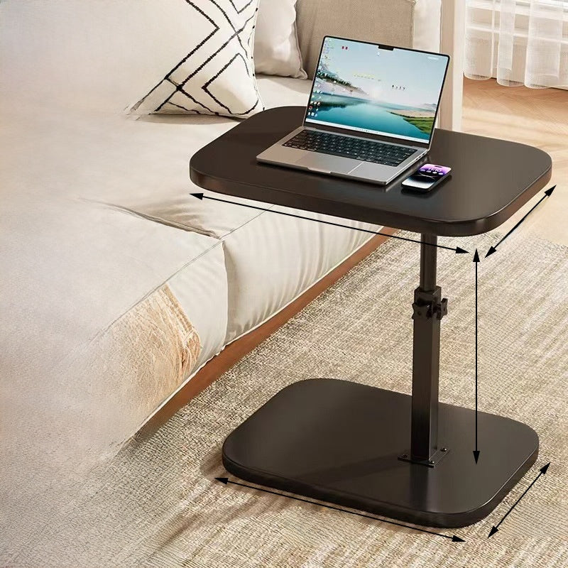 Adjustable Height Mobile Side Table with Storage Shelf