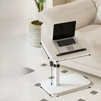 Adjustable Height Mobile Side Table with Storage Shelf