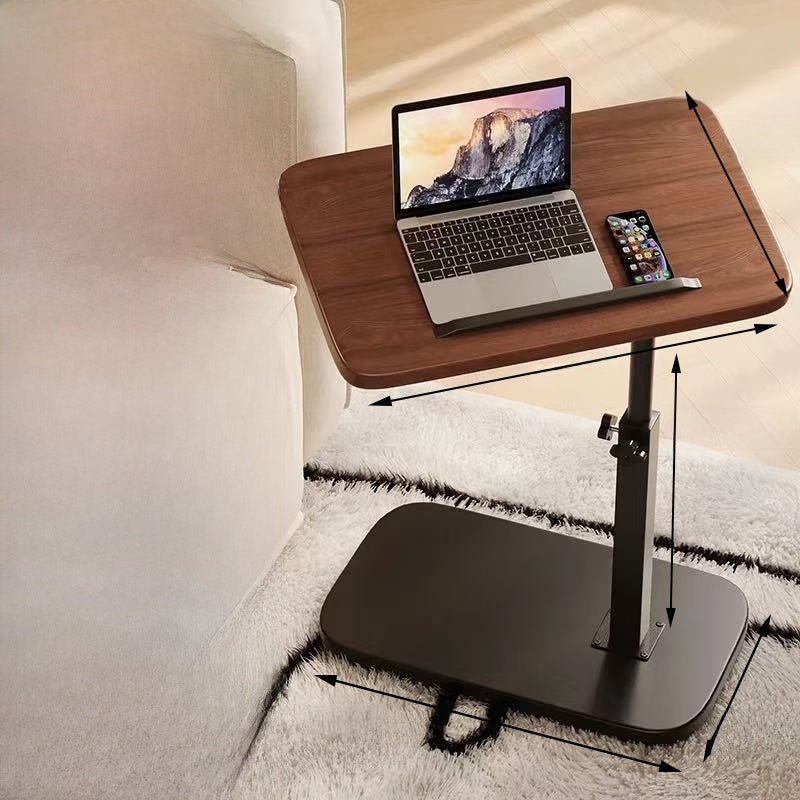 Adjustable Height Mobile Side Table with Storage Shelf