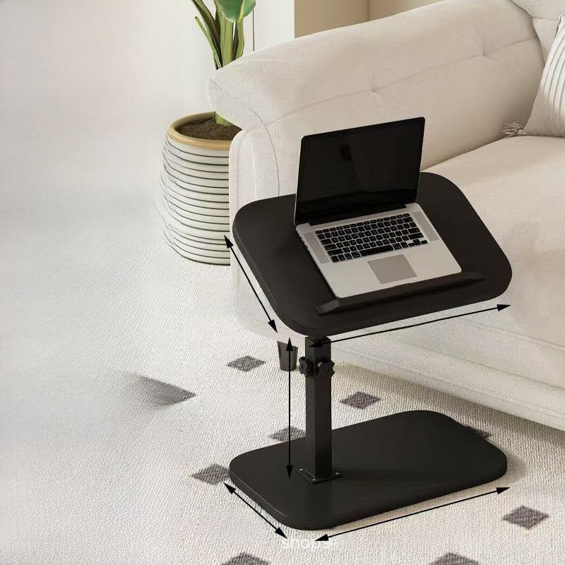 Adjustable Height Mobile Side Table with Storage Shelf