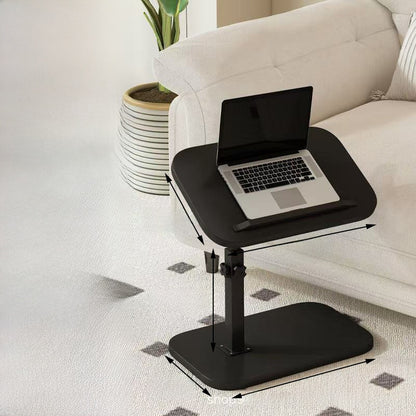 Adjustable Height Mobile Side Table with Storage Shelf