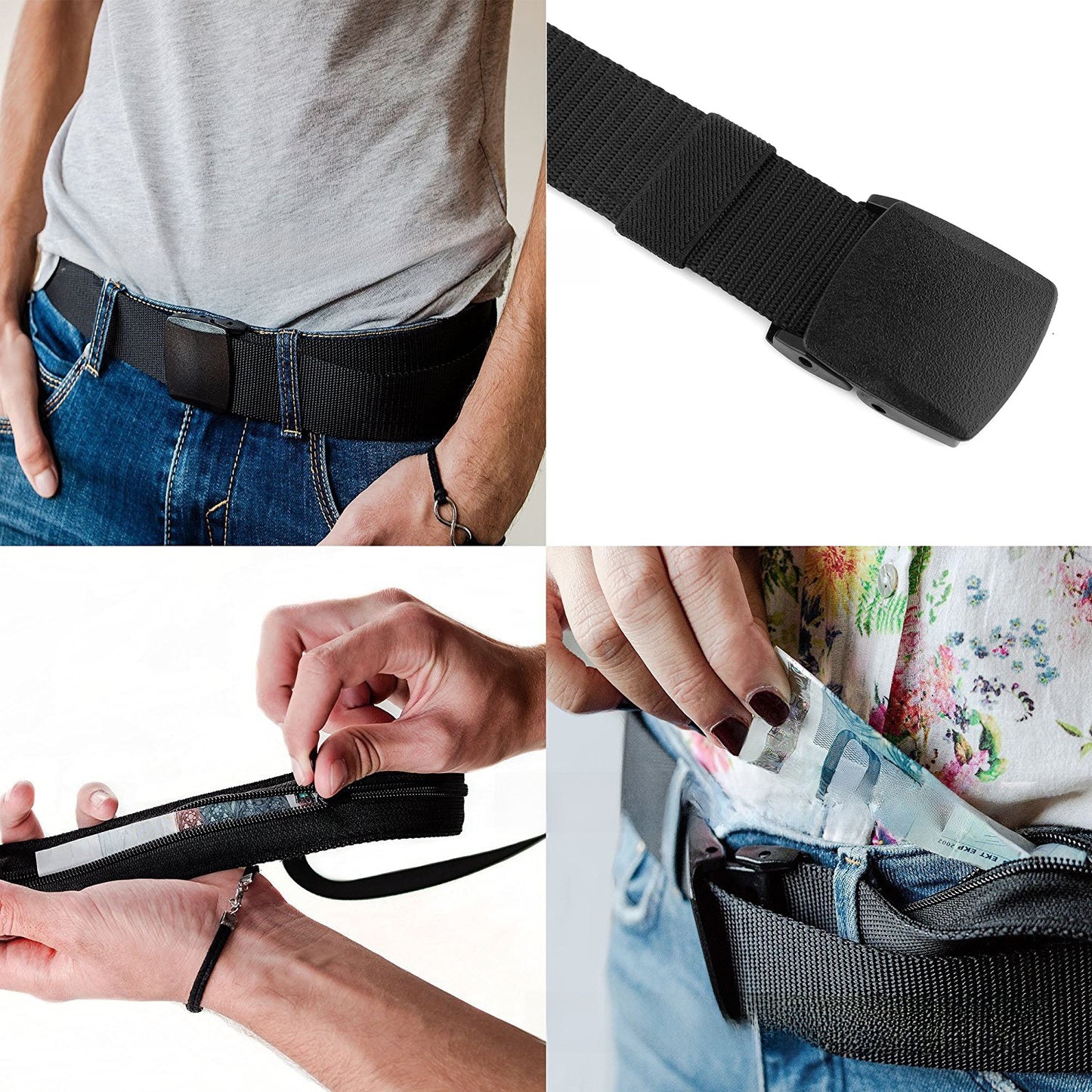 Adjustable Hidden Money Belt with Quick Release Buckle