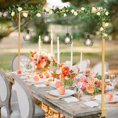 Thick tube golden iron tabletop arch