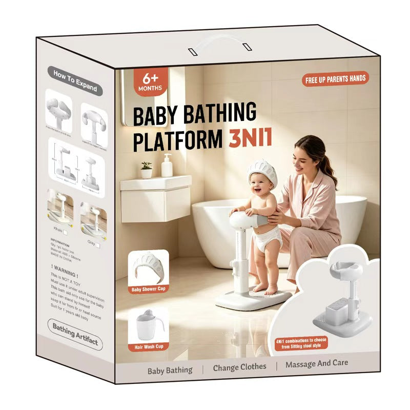 Adjustable Kids Shower Stand with Anti-Slip Base