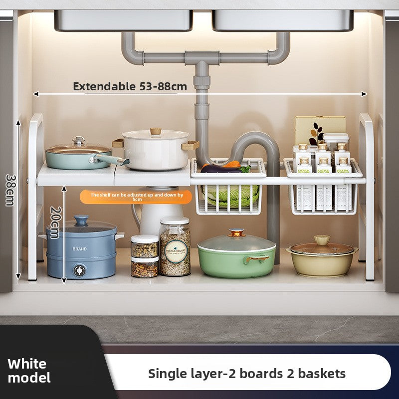 Adjustable Kitchen Sink Cabinet Storage Rack