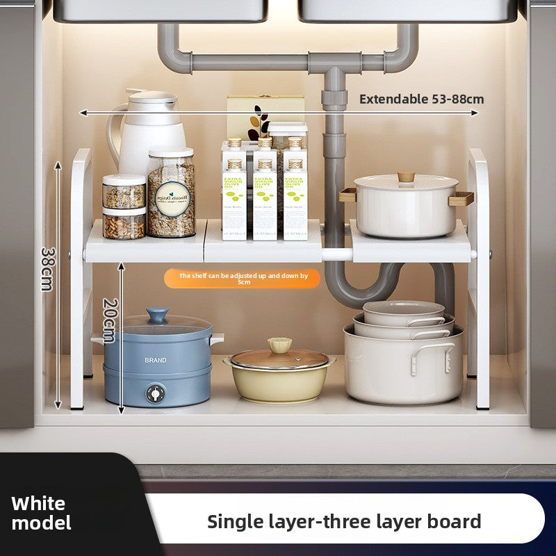 Adjustable Kitchen Sink Cabinet Storage Rack