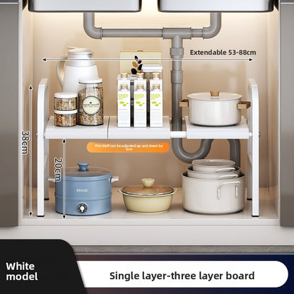 Adjustable Kitchen Sink Cabinet Storage Rack