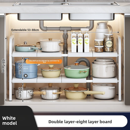 Adjustable Kitchen Sink Cabinet Storage Rack