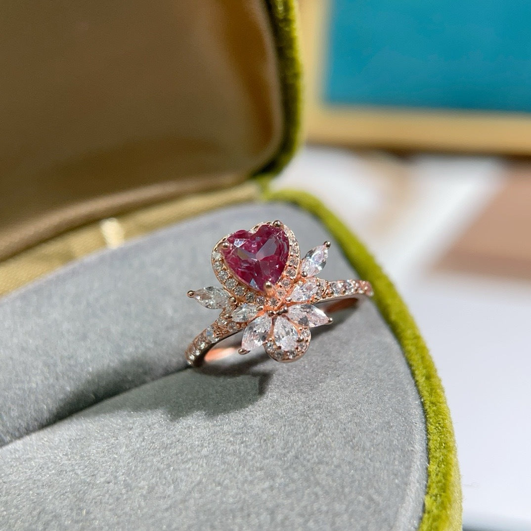 Adjustable Lab-Grown Alexandrite Silver Ring