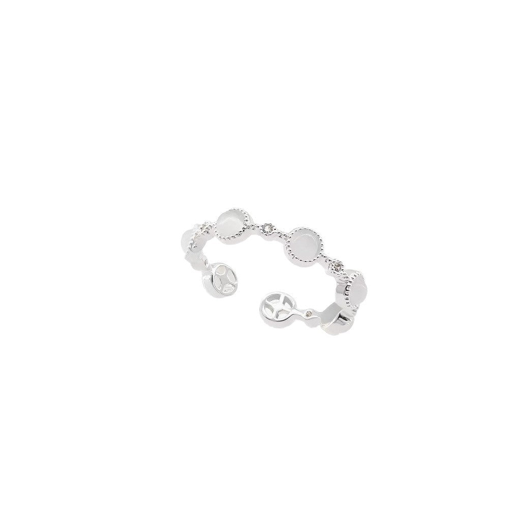 Adjustable Lace Cat Eye Stone Stackable Ring