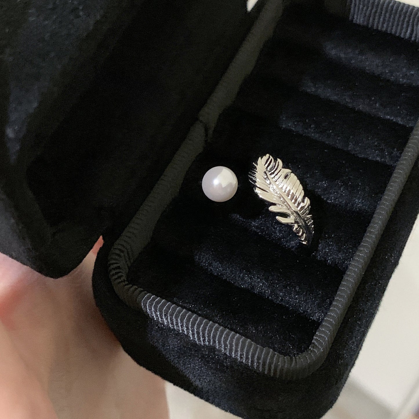 Adjustable Layered Pearl Ring for Women
