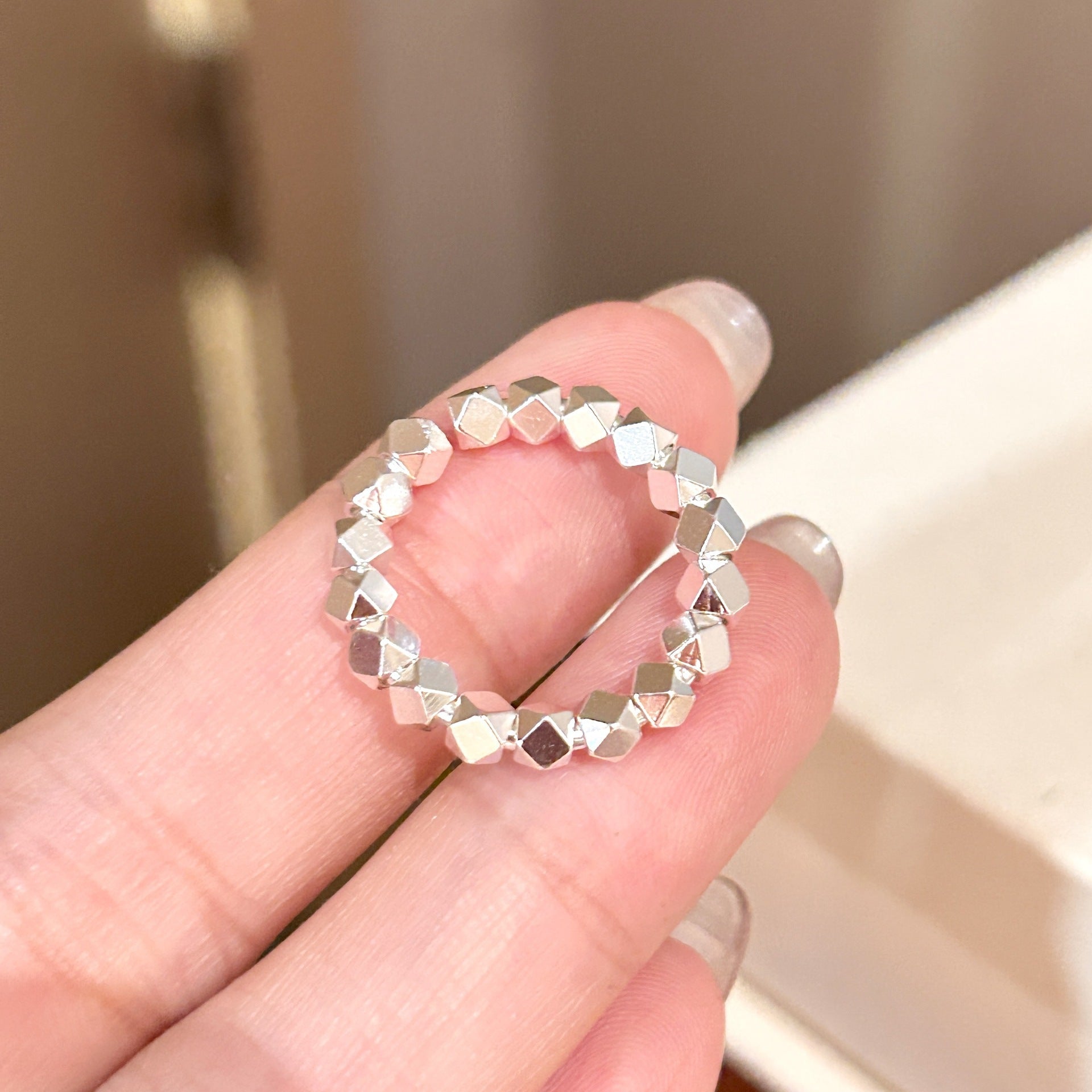 Adjustable Layered Pearl Ring for Women