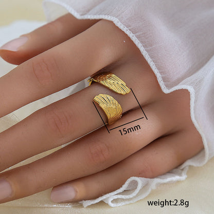 Adjustable Leaf Design Gold Plated Ring