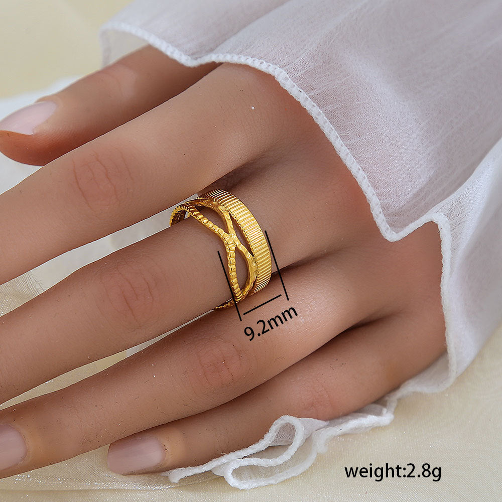 Adjustable Leaf Design Gold Plated Ring