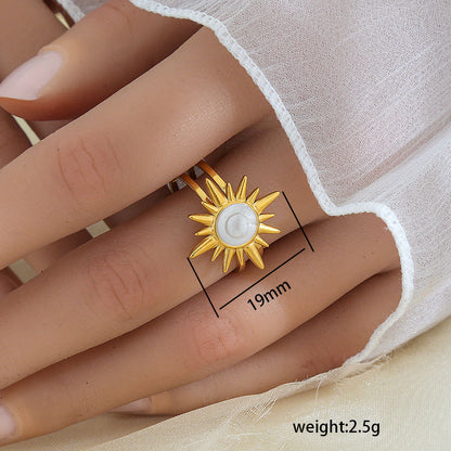 Adjustable Leaf Design Gold Plated Ring