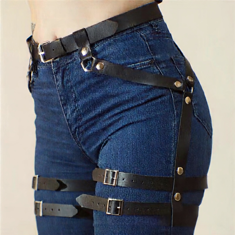 Adjustable Leather Bondage Pants