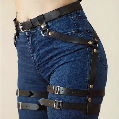 Adjustable Leather Bondage Pants
