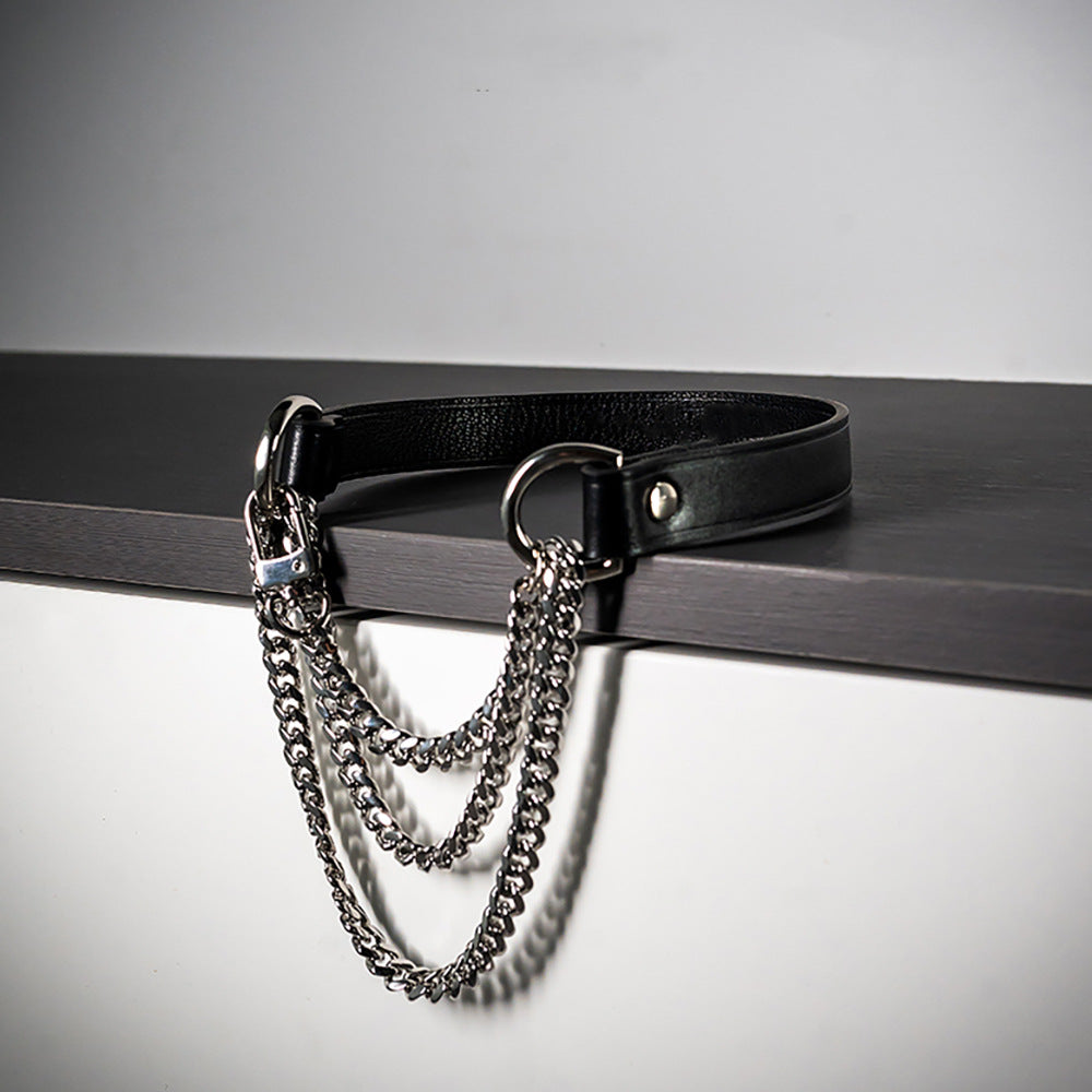 Adjustable Leather Choker Necklace