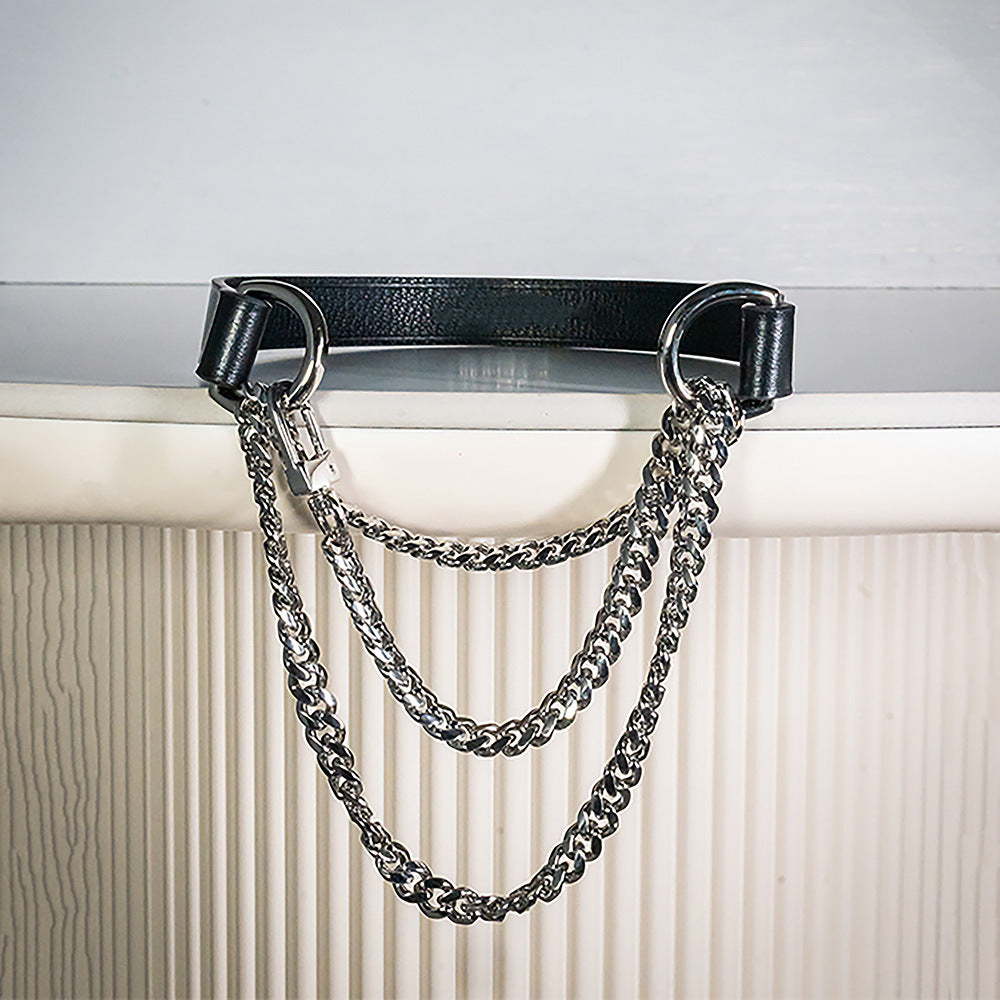 Adjustable Leather Choker Necklace