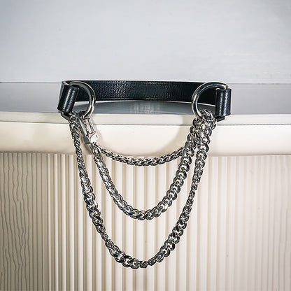Adjustable Leather Choker Necklace