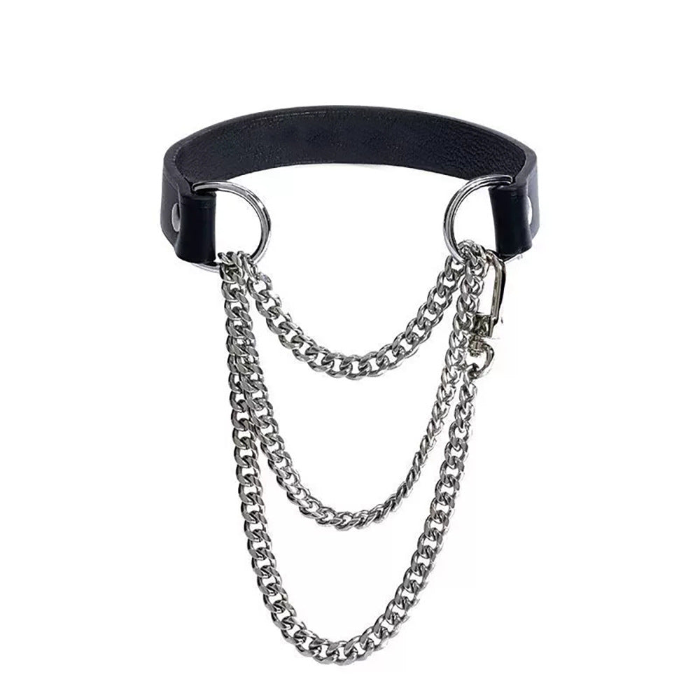 Adjustable Leather Choker Necklace