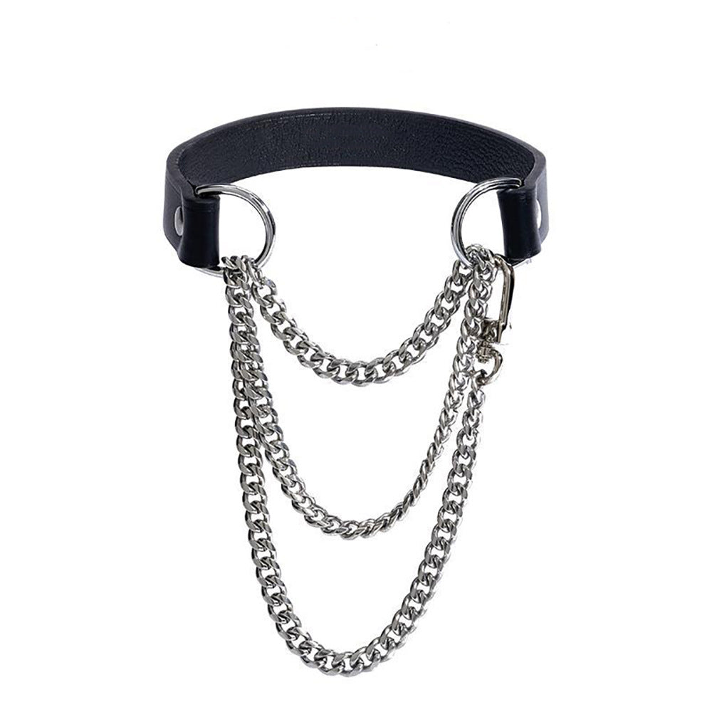 Adjustable Leather Choker Necklace