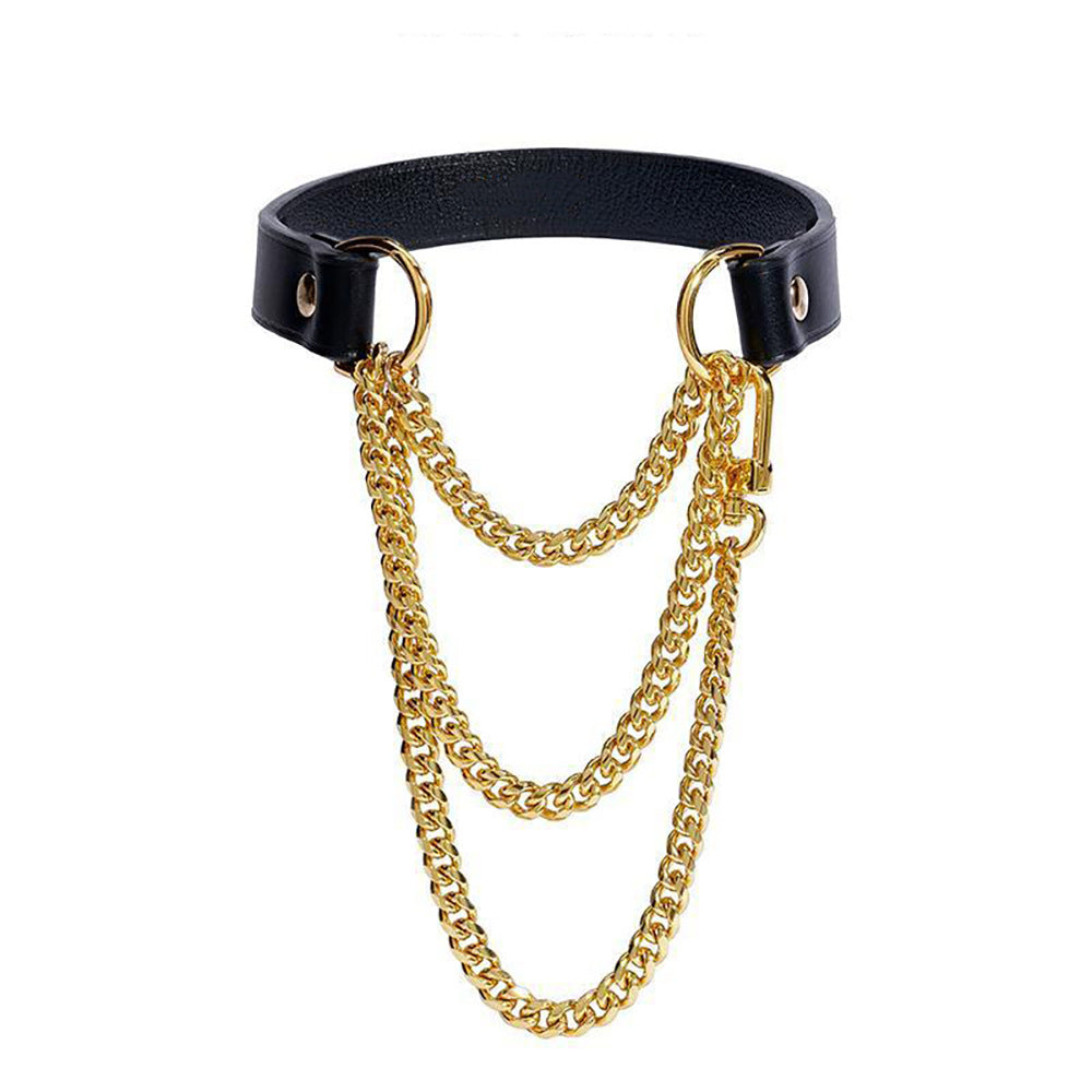 Adjustable Leather Choker Necklace