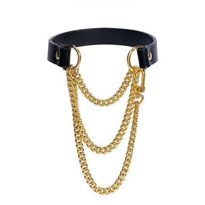Adjustable Leather Choker Necklace