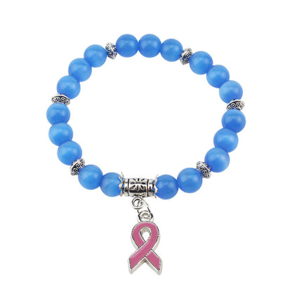 Adjustable Leather Cord Cat's Eye Bead Bracelet