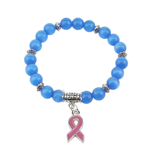Adjustable Leather Cord Cat's Eye Bead Bracelet