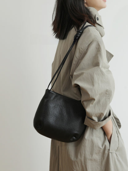 Adjustable Leather Crossbody Saddle Bag
