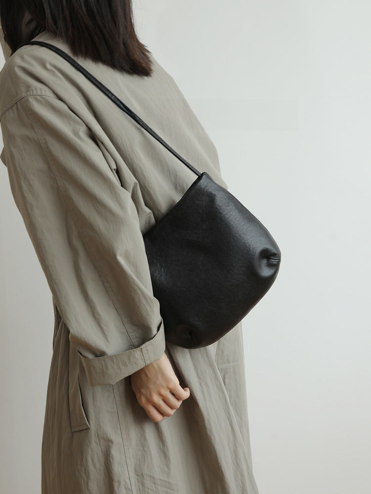 Adjustable Leather Crossbody Saddle Bag