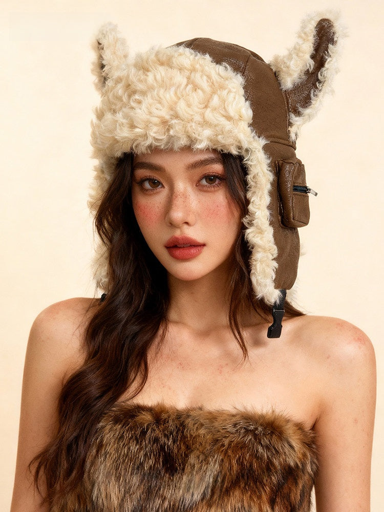 Adjustable Leather Ear Flap Winter Hat