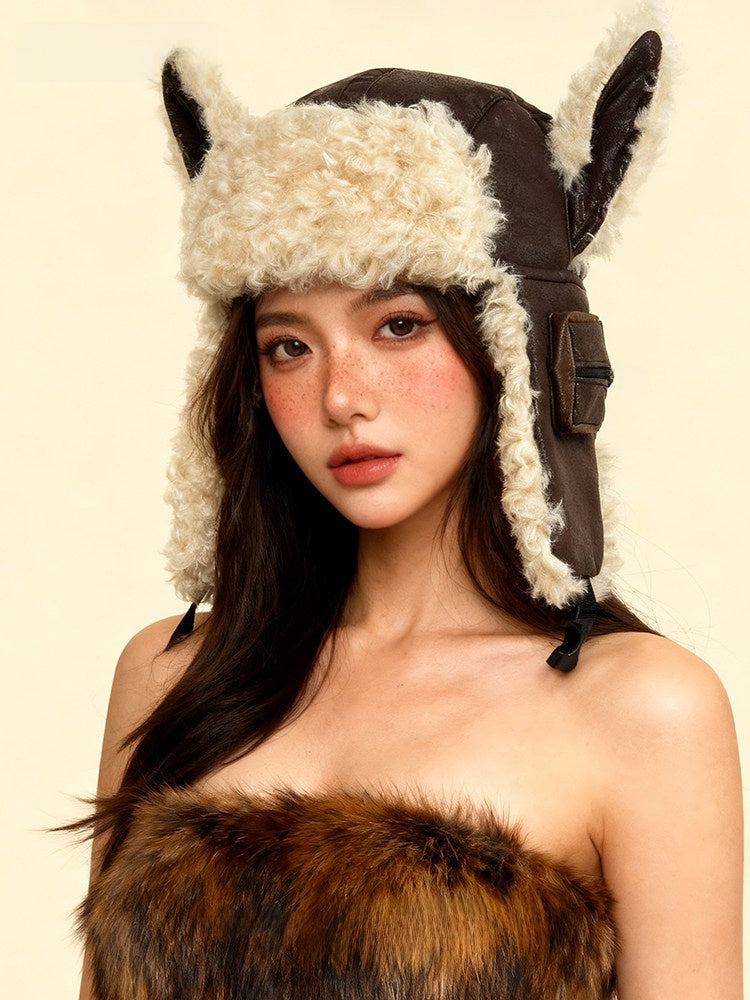 Adjustable Leather Ear Flap Winter Hat