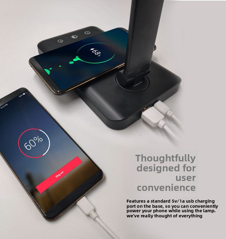 Adjustable LED Desk Lamp with Wireless Charging