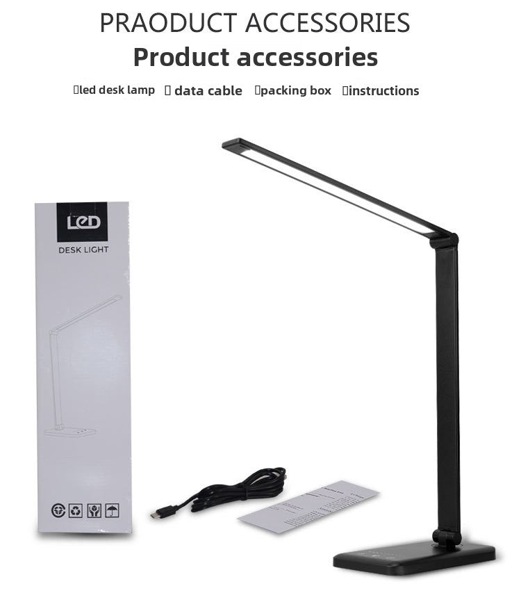 Adjustable LED Desk Lamp with Wireless Charging