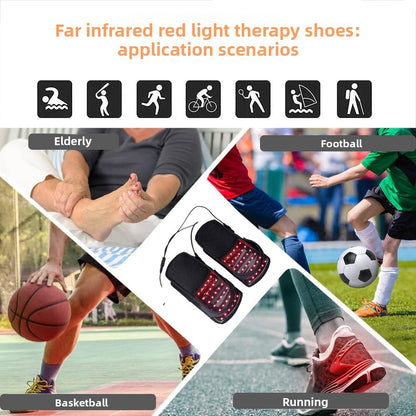 Adjustable LED Phototherapy Slippers for Foot Relaxation