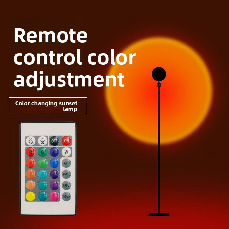 Adjustable LED Sunset Projection Floor Lamp with Remote Control