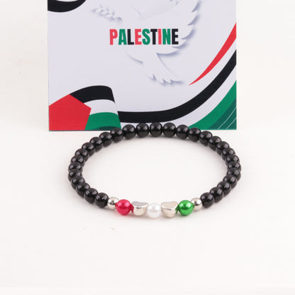 Adjustable Letter Bead Bracelet with Colorful Design