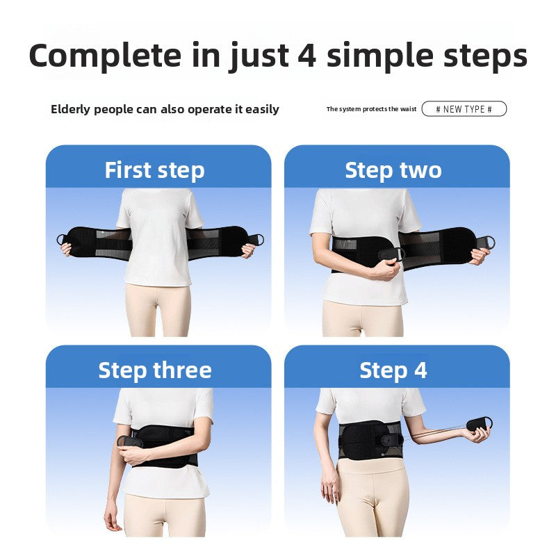 Adjustable Lumbar Support Belt with Pulley System