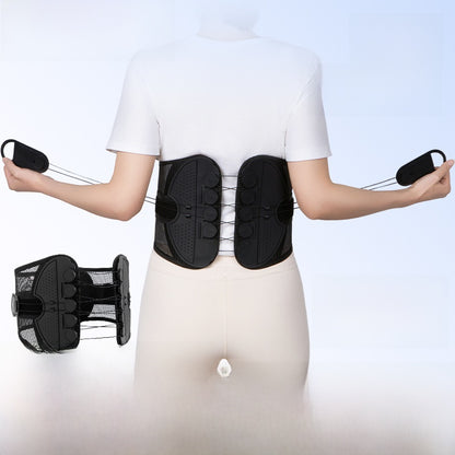 Adjustable Lumbar Support Belt with Pulley System