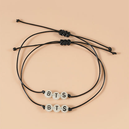 Adjustable Luminous Letter Bracelet Set