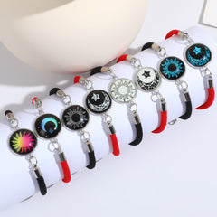 Black sun moon bracelet black red 2PCS