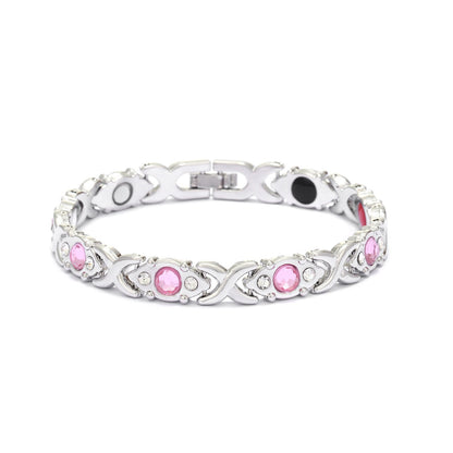 Adjustable Magnetic Energy Bracelet with Diamonds