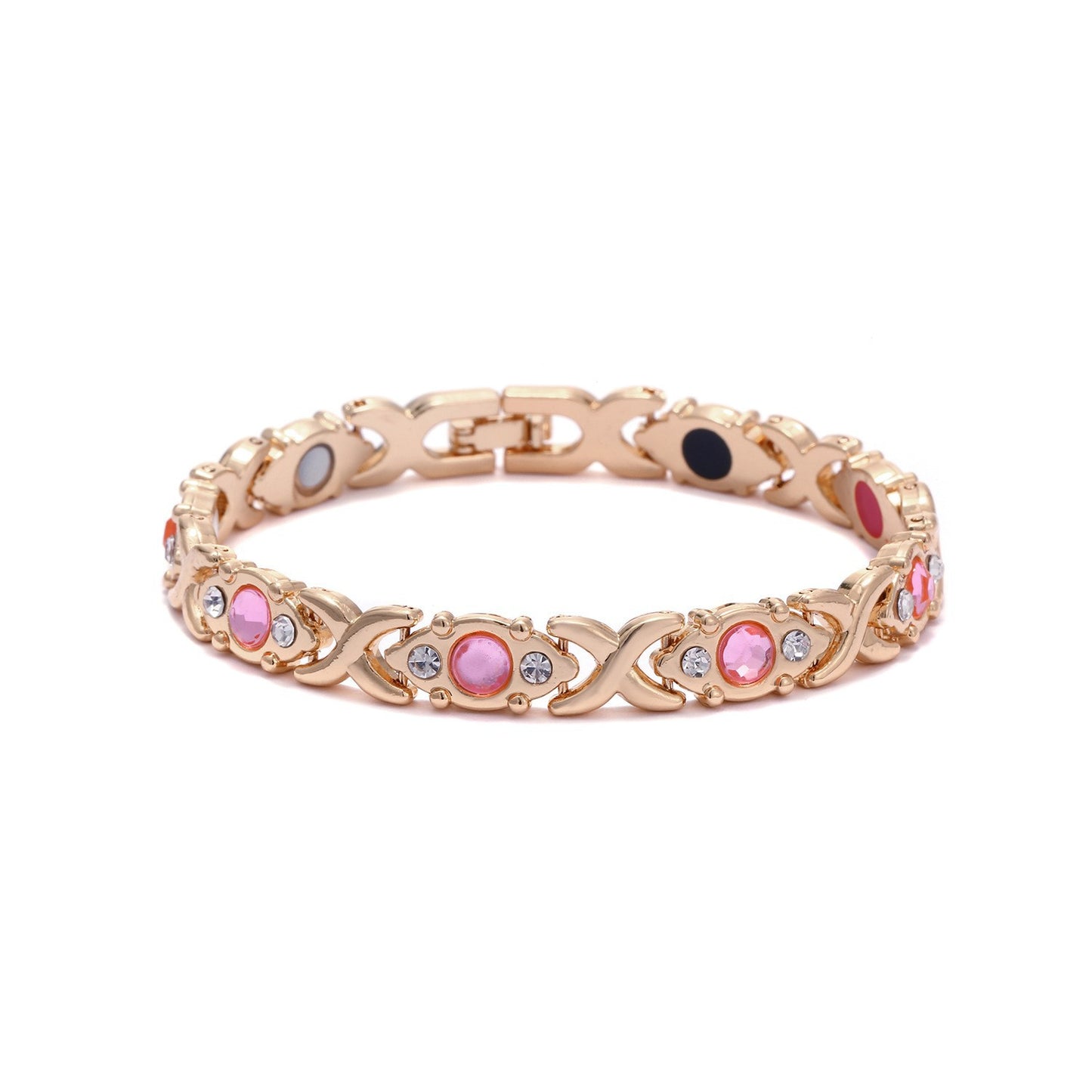 Adjustable Magnetic Energy Bracelet with Diamonds