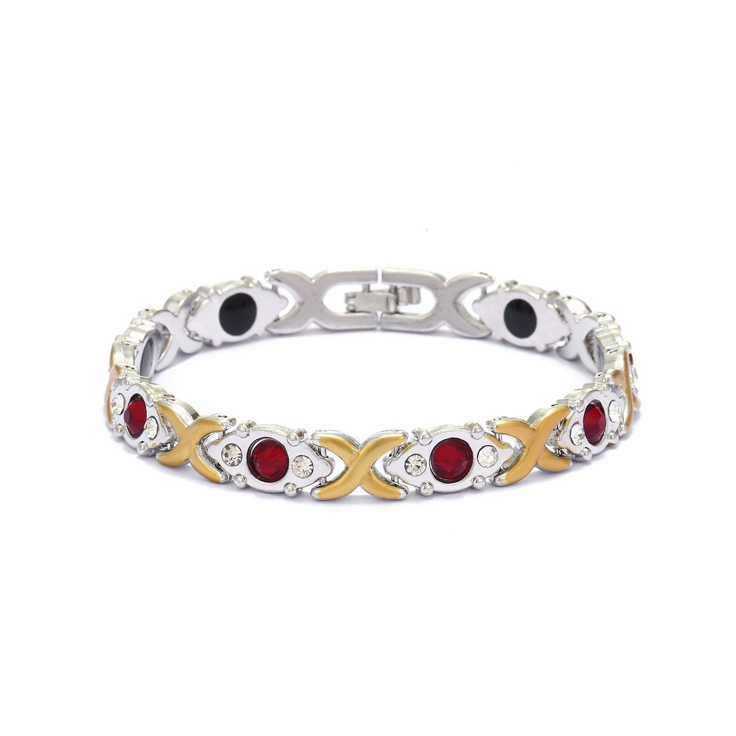 Adjustable Magnetic Energy Bracelet with Diamonds