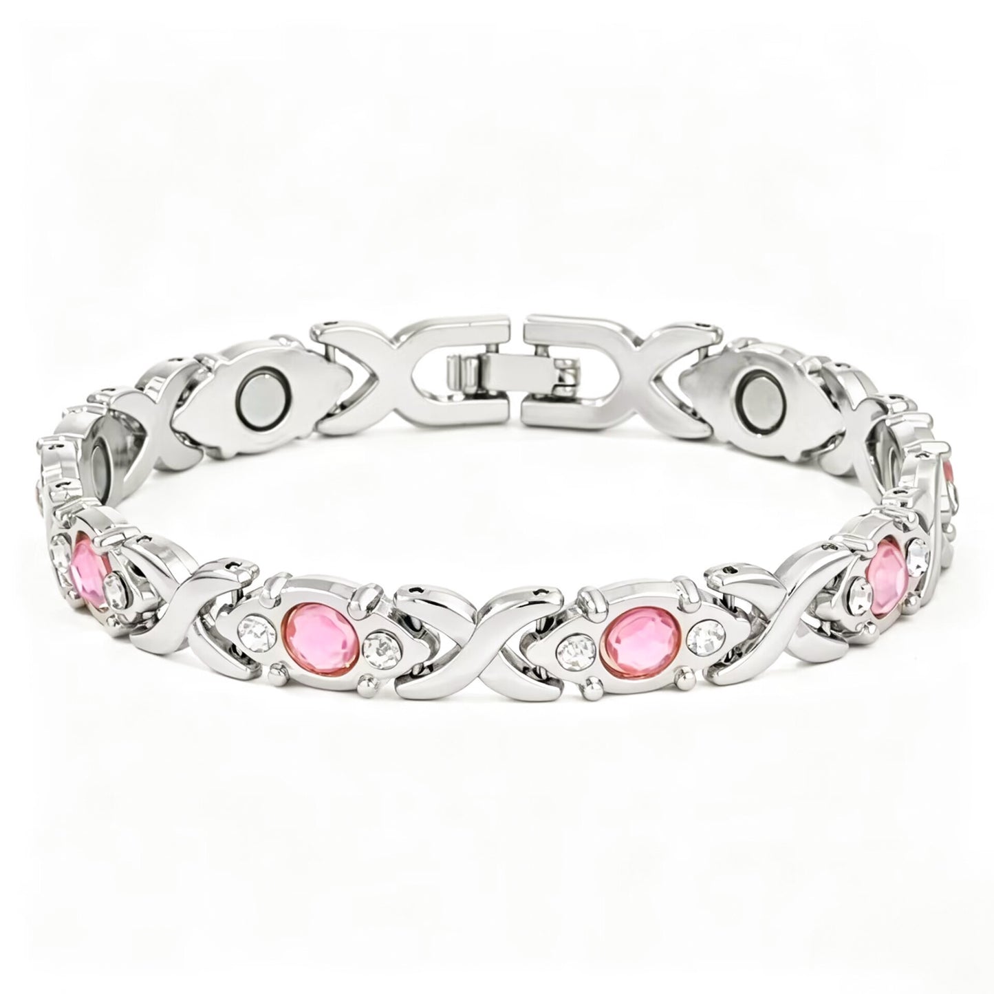 Adjustable Magnetic Energy Bracelet with Diamonds