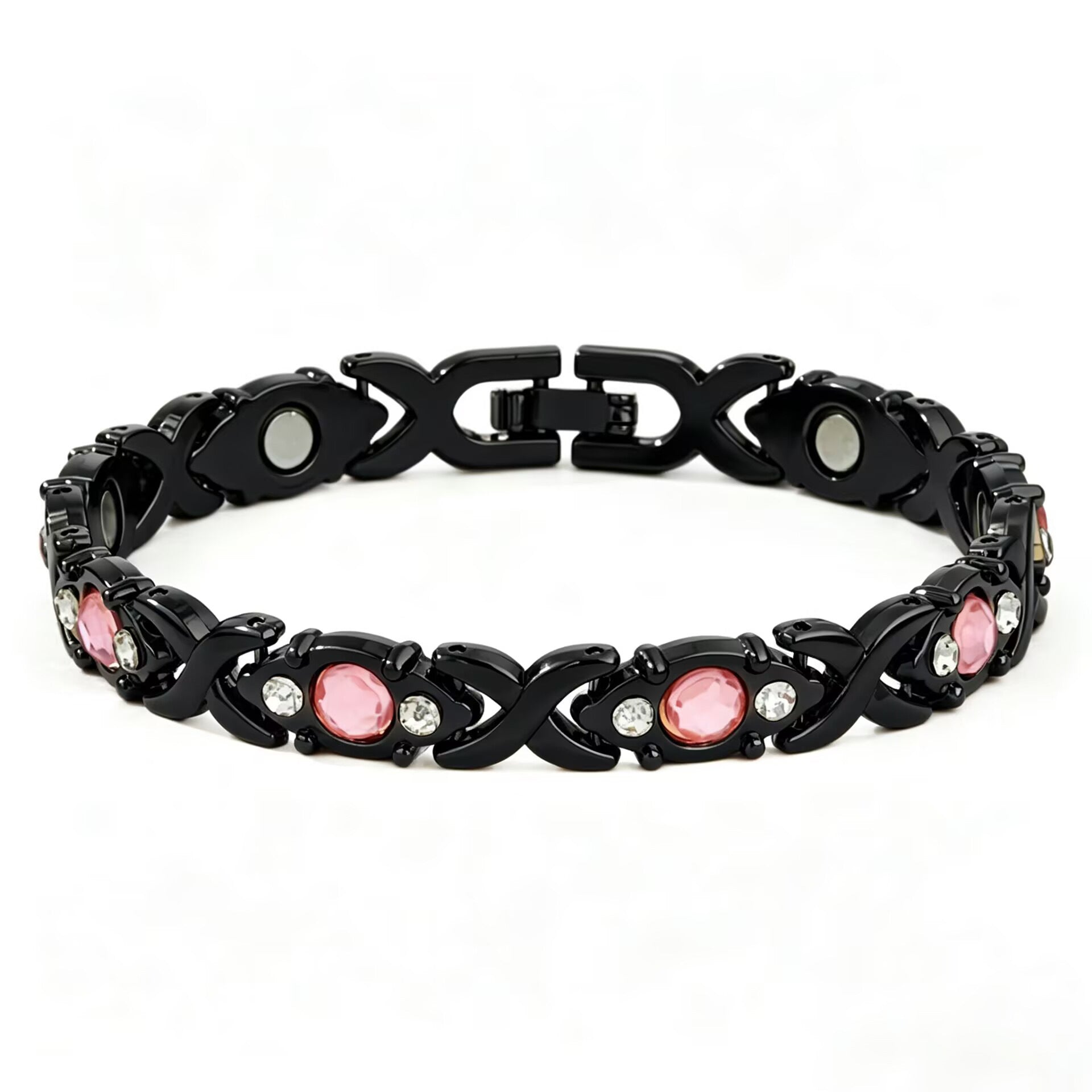 Adjustable Magnetic Energy Bracelet with Diamonds